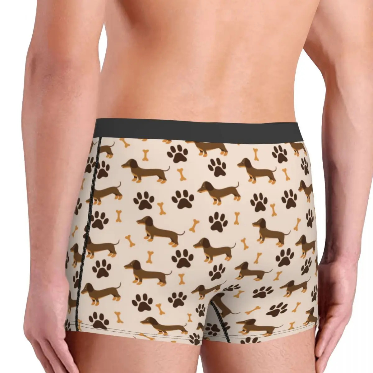 Custom Fashion Dachshund Sausage Dog Boxers Shorts Panties Male Underpants Stretch Animal Puppy Lovers Briefs Underwear