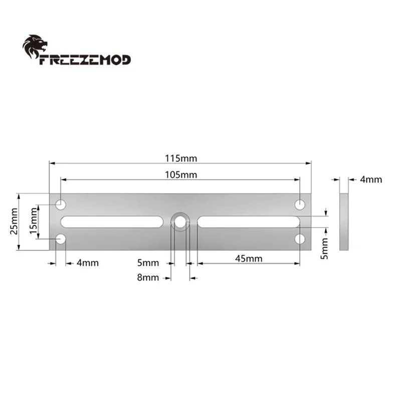 FREEZEMOD Flat Mounting Bracket For Watercooling Pump Reservoir Radiator AIO Kit Fixing Buckle Aluminum,Black/Silver/White