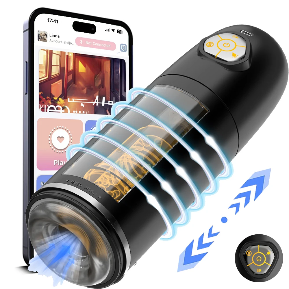 10 vibration modes Electric rotation telescopic aircraft cup with APP remote control masturbation toys are male adult products