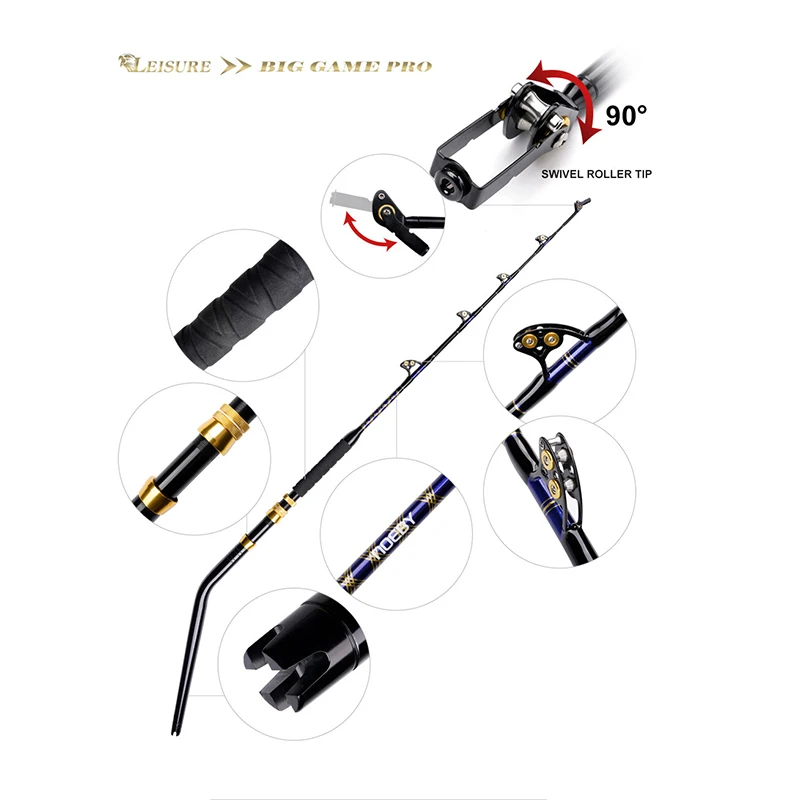 

Глубоководная удочка для океанов, 1,68 м, 1,83 м, сверхмощная удочка с соленой водой, большая игровая удочка