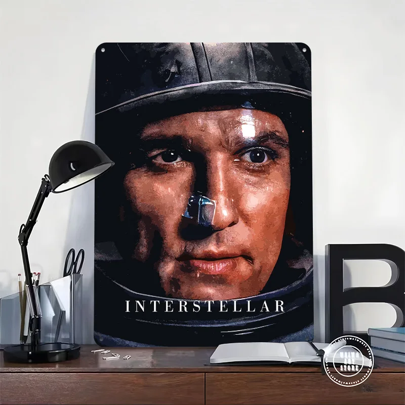 Interstellar Movie Art 3D Texture Printed Poster Custom Vintage Metal Tin Plate Sign for Wall Art Home Decor Ornaments Wand Deko