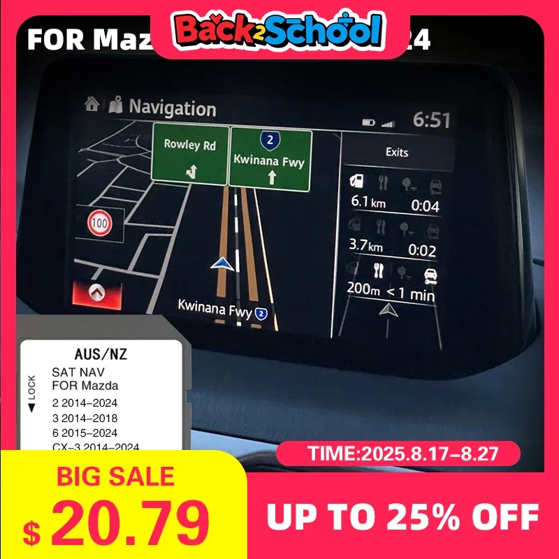 

Fit for Mazda CX5 2015-2024 Vehicle Update 2024 Australia New Zealand maps SD Card GPS Compatible Connect 1 System Navigation