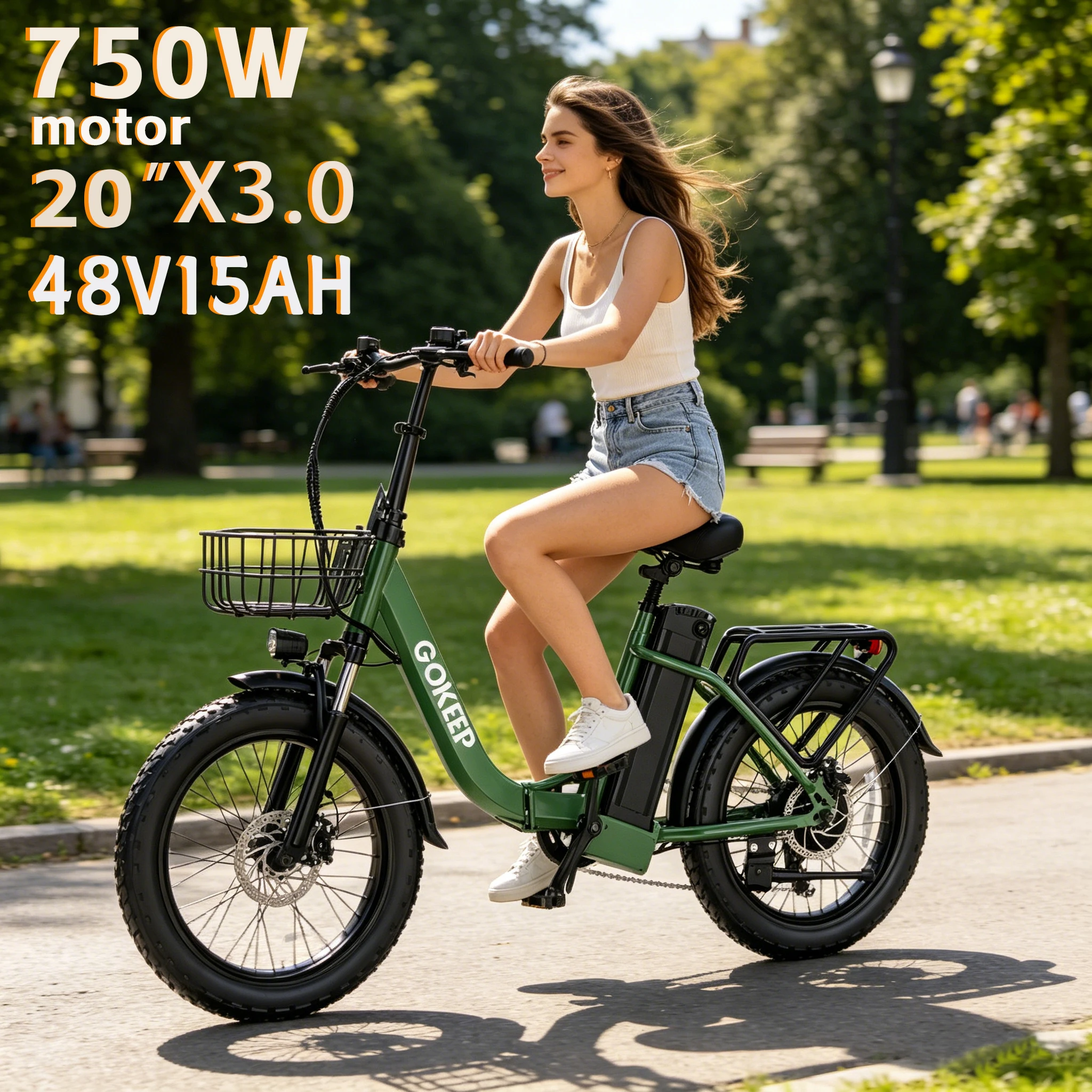 

L20 E-Bike 750W motor 48V10AH folding mountain Electric Bicycle Mechanical brake 20*3-inch tire urban commuting Electric Bike