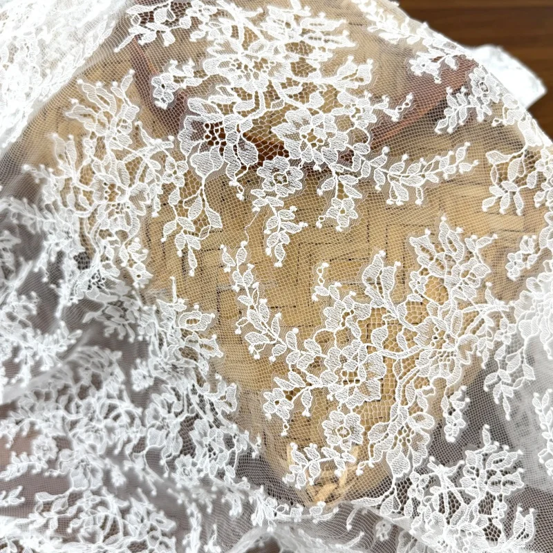 Perfect Texture Cut Edge Eyelash Lace Fabric 3m Long 1.5m Wide High Quality Lace Material For Clothing Accessories Diy Crafts