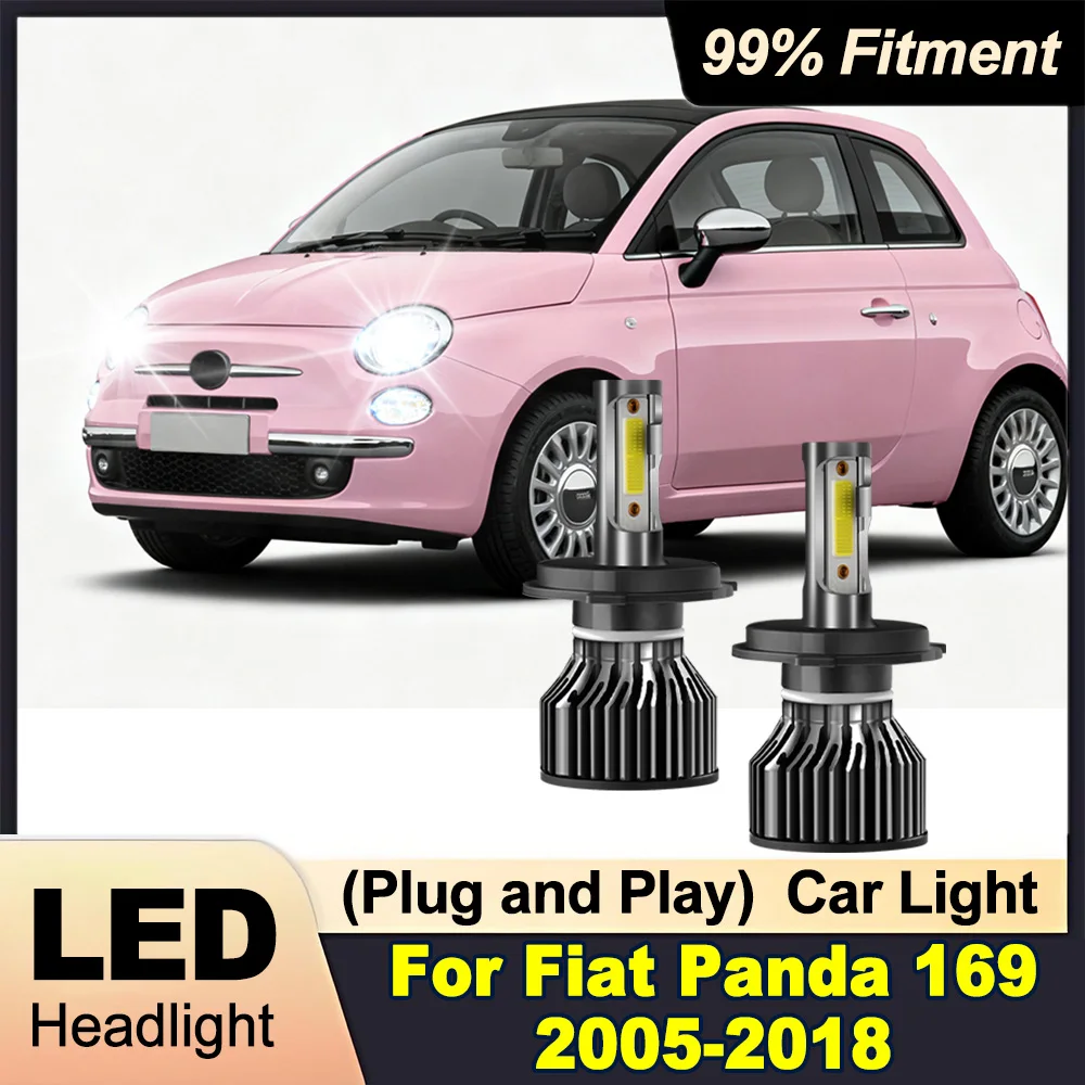 

2 шт. автомобильные светодиодные фары 6000K белые H4 дальнего ближнего света 30000LM 300 Вт для Fiat Panda 169 2005-2018 автомобильные фары Plug and Play