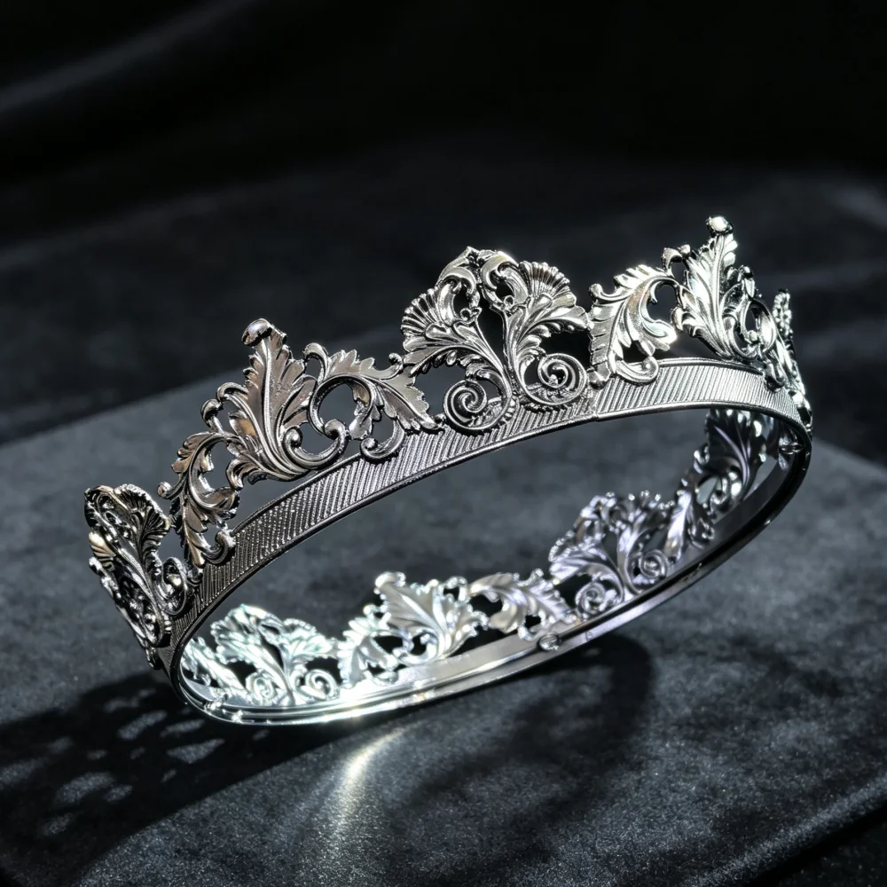 Vintage Full Round Crown Women Baroque Hollow Carved Metal Tiara Retro Bridal Wedding Headpiece Pageant Prom Hair Accessories