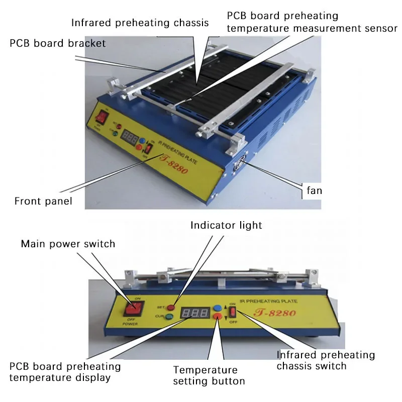 NF PCB Infrared Preheating Furnace Chip Heating Furnace T-8280 Large Heating Size Preheating Platform