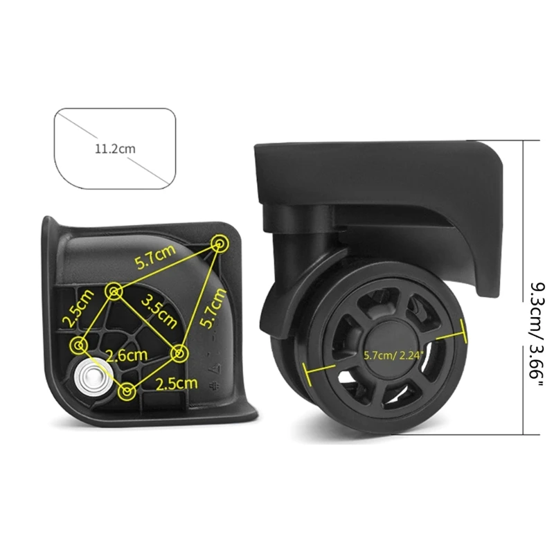 1 Pair Trolley Caster Replacement Heavy Duty Wheel for Luggage Box 360 Degree Swivel Roller Bearing Hardware Repairing Kit