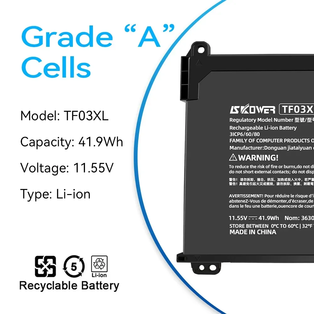 SKOWER TF03XL Laptop Battery For HP Pavilion 14-BK 14-CE 15-CS 15-CC 15-CD 17-BY TPN-C136 TPN-I130 TPN-Q207 Fit HT03XL