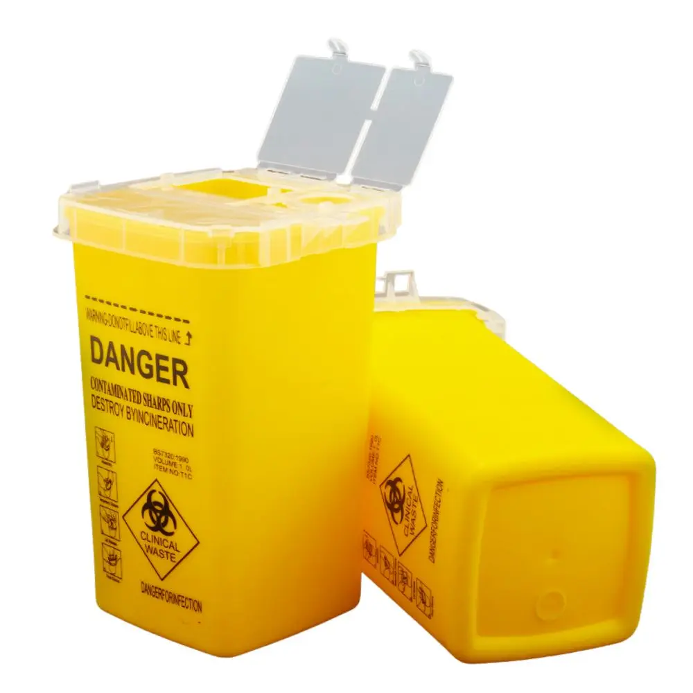 

Disposable Tattoo Needle Sharps Containers 1L Portable Biohazard Box for Microblading Cartridge Needles Medical Waste Supplies