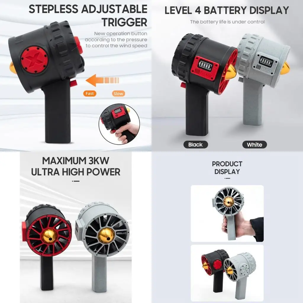 

652F Mini Jet Blower Stepless Speed Adjustable Portable Handheld Blower Cordless Electronic Mini Jet Blower for Car Cleaning