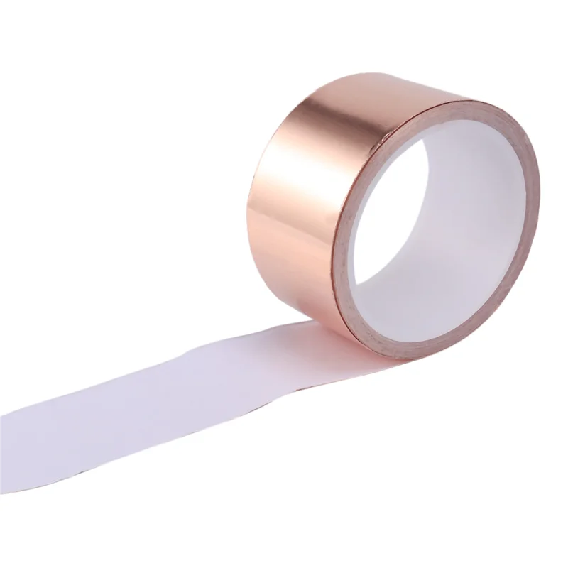 A03F-6Pcs 50 مللي متر × 10 متر EMI النحاس لاصق النحاس احباط النحاس الشريط ذاتية اللصق لفة الشريط