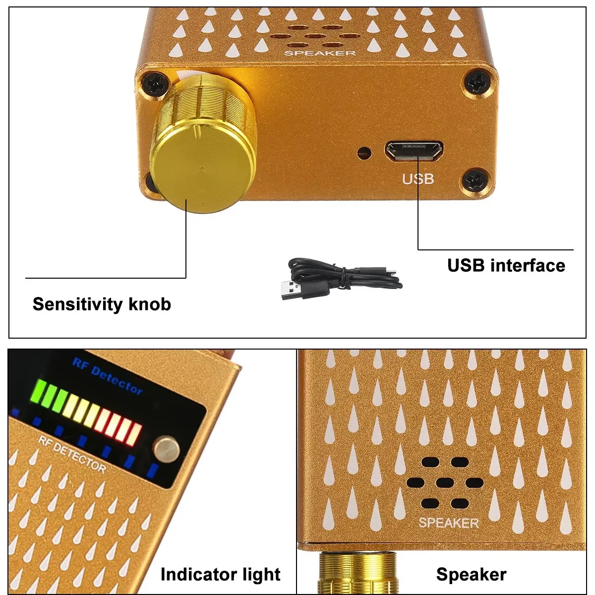 كاشف التنصت فائق الحساسية لمكافحة التجسس RF CDMA مكتشف الإشارة GSM الصوت علة GPS المقتفي كاميرا خفية لاسلكية 3 هوائيات