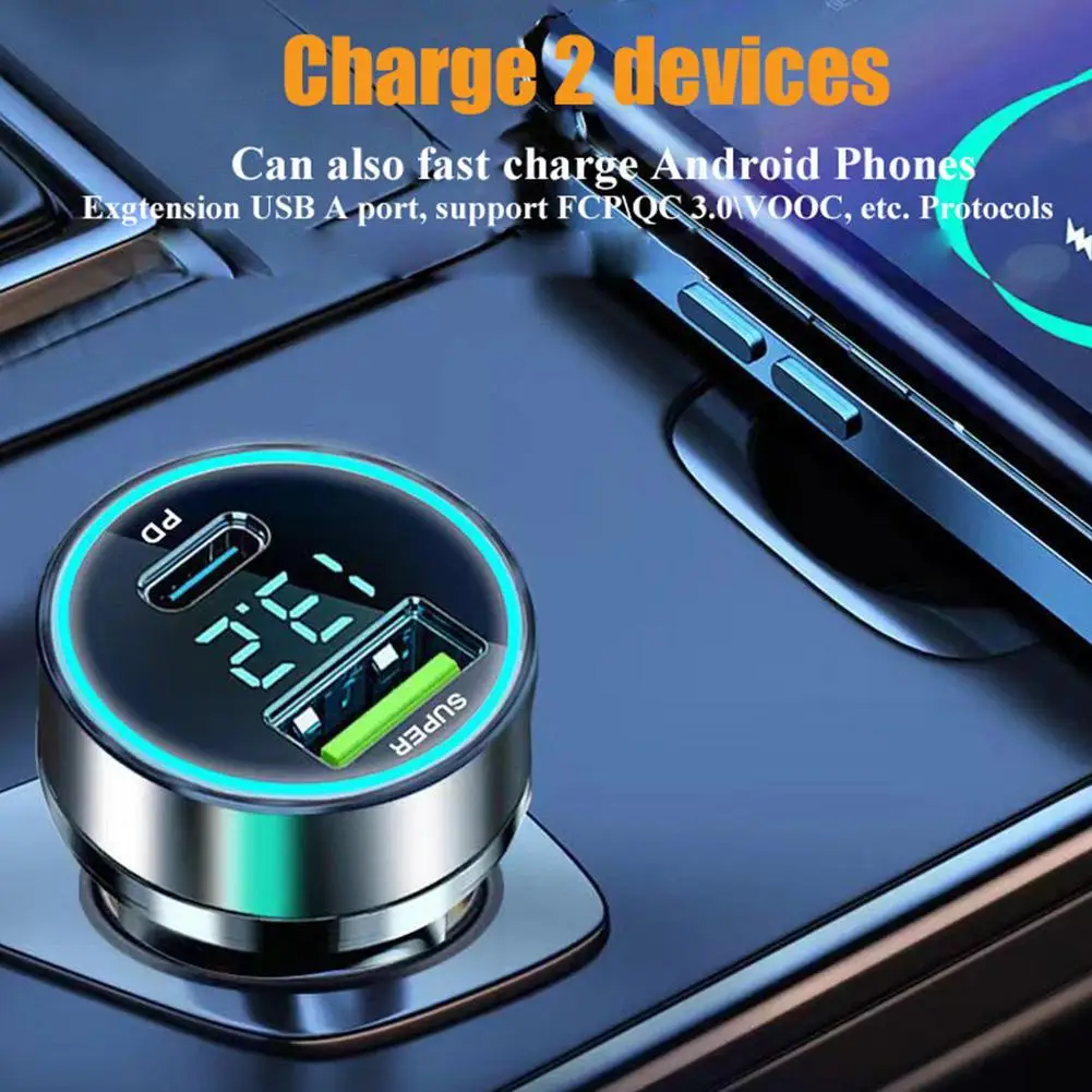 120W Multi-function Car Power Inverter 12V/24V To 220V Converter Led Display Charger Socket Fast Charging Car Accessories