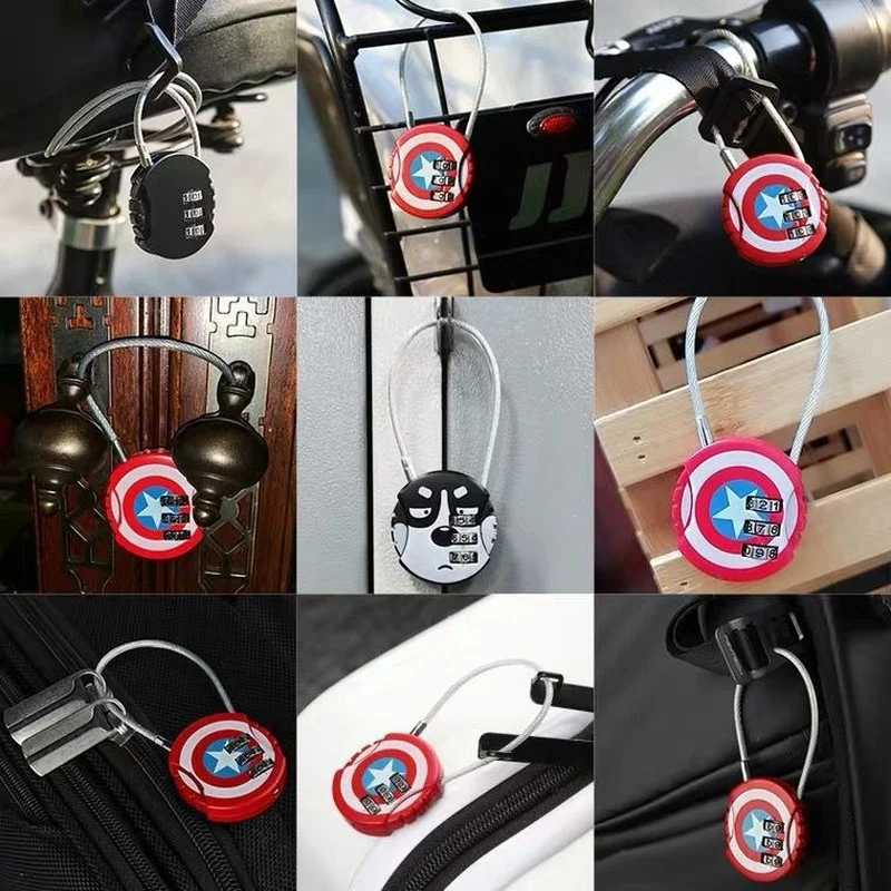 Combination Lock Metal Wire Rope Lock Travel Suitcase Combination Lock Mini Small Padlock Backpack Anti-theft Lock