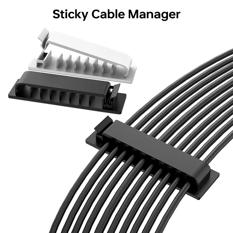 Cable Organizer Self Adhesive Cable Clips USB Cable Management Clamp Car Home Desk Wall Cord Holder Charging Wire Winder Manager