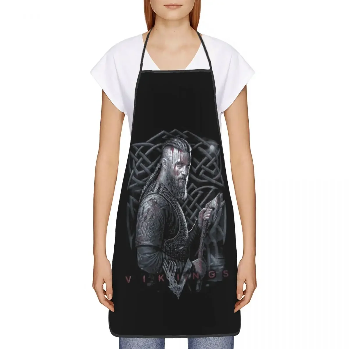 Vikings King Ragnar Lothbrok Apron for Men Women Unisex Adult Chef Kitchen Cooking Viking Hero Warrior Tablier Cuisine Gardening