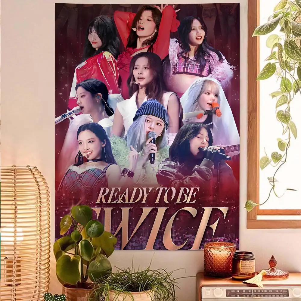 Canvas Painting kpop T-Twice Cartoon Tapestry for Living Room Home Dorm Decor INS Home Decor - view 5