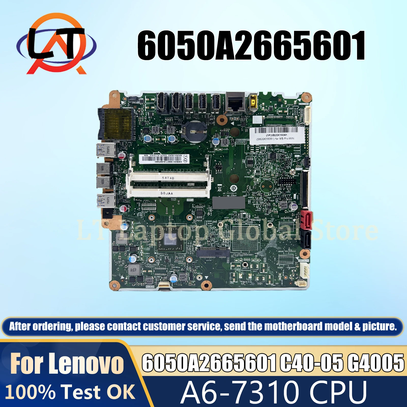 6050A2665601 Mainboard For Lenovo C40-05 G4005 Laptop Motherboard with A6-7310 A8-6410 CPU 100% tested good