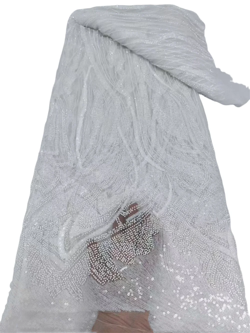 

Super Heavy Handmade Flower Sequins Bead Tube Embroidery Suitable For Wedding Dresses Lace Fabric, Custom Women's Dresses Sewing