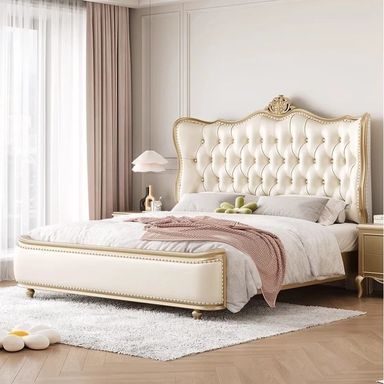 

*o #$French Rococo Full Size Carved Bed - Wooden Carved Rococo Bed, Elegant French Rococo Full Size Bedroom Furniture with#