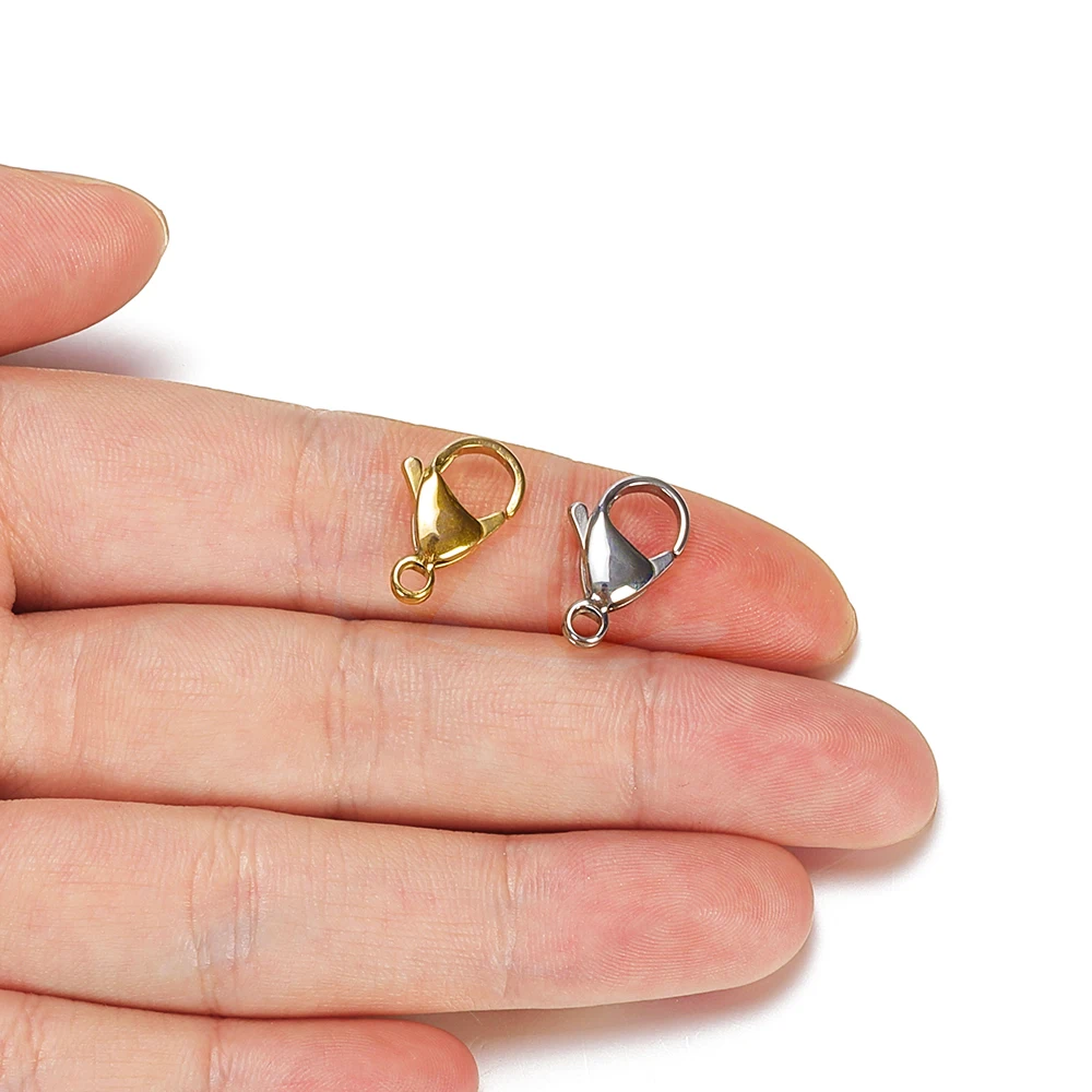 40pcs/20pcs No Fade Stainless Steel Gold Color Lobster Clasp Claw Clasps for Jewelry Making DIY Bracelet Necklace Connectors