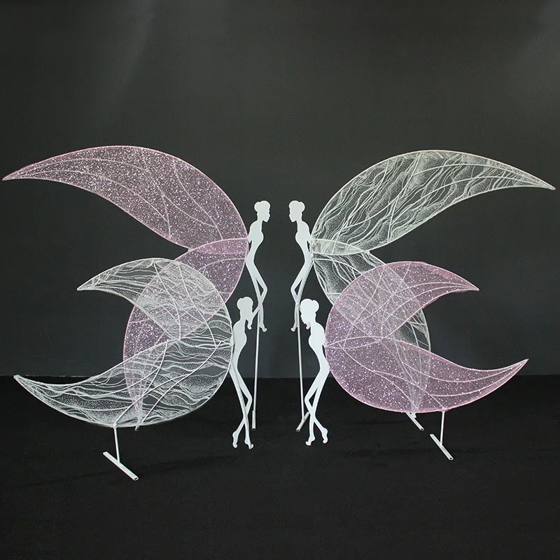 C-201 New Wedding Stage Props Iron Elf Ornaments and Angel Ceiling Pendant Elegant Wedding Road Guide Pendant