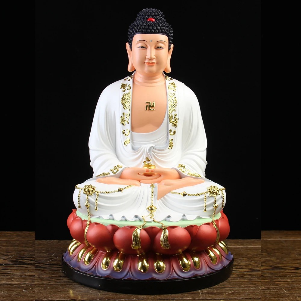 

5A # Asia Thailand Sakyamuni Amitabha BUDDHA figure home Altar shop Worship efficacious Talisman family Goddess Mascot statue