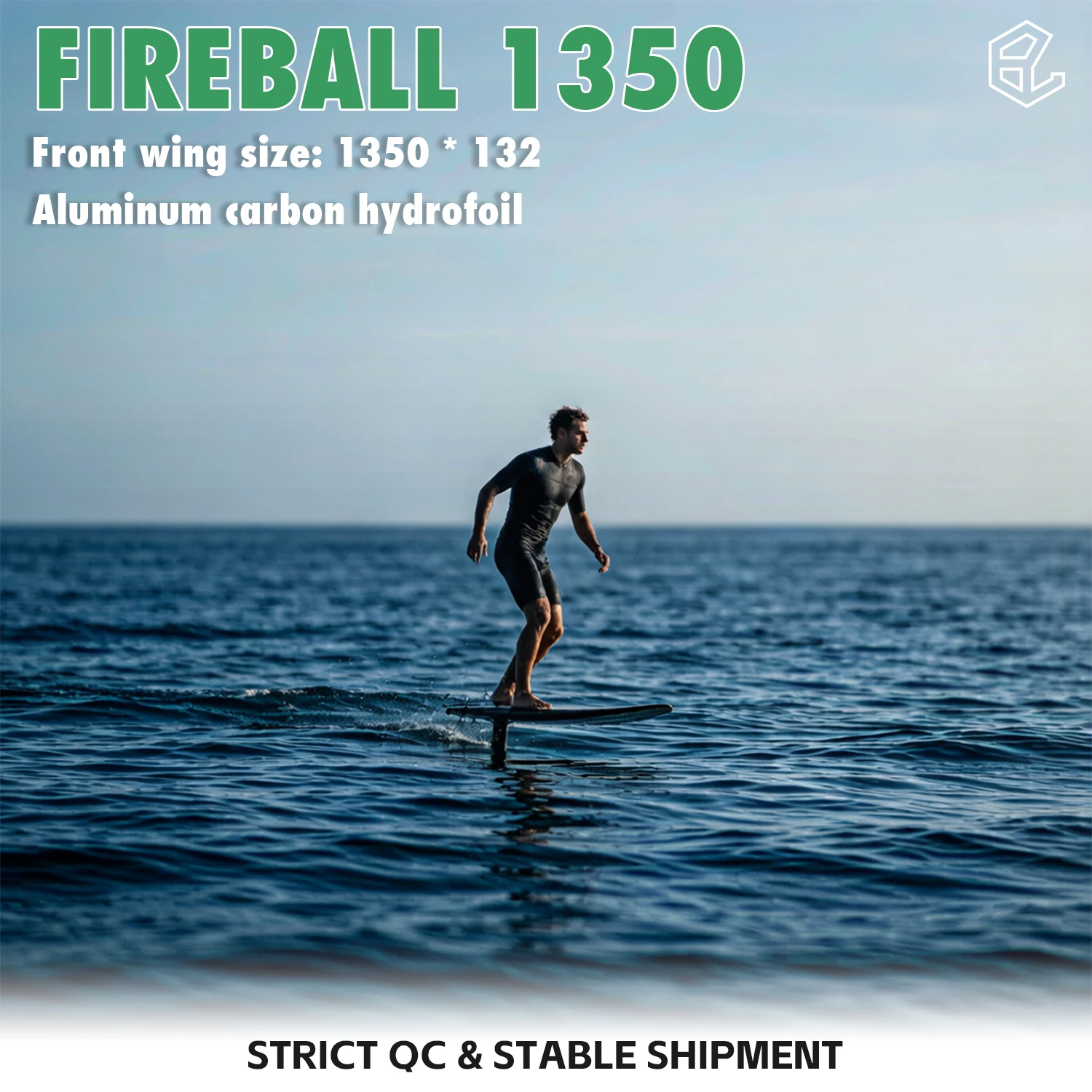 FIREBALL 1350 Carbon Fiber Front Hydrofoil Wing 1309cm², High Lift Low Drag Highly Modular Design for Wake & Kite Surf Foiling