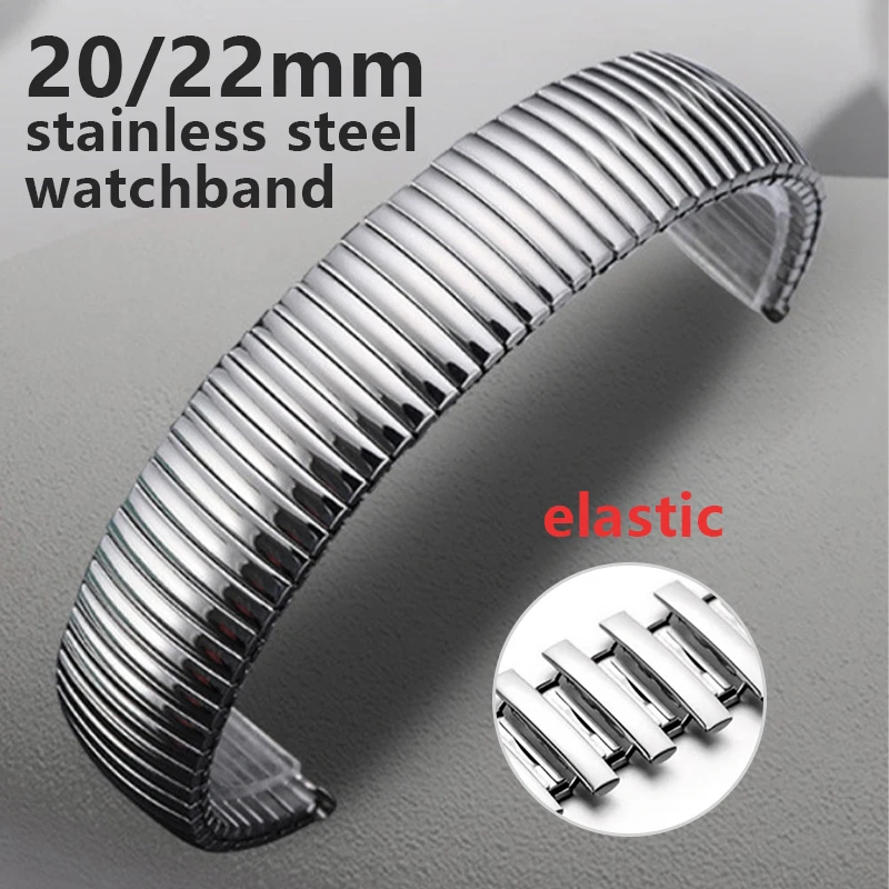 Universal Stainless Steel Replacement Watch Strap for Rolex Flat Tensile Elastic Metal Wrist Straps Men Women Bracelet Wristband