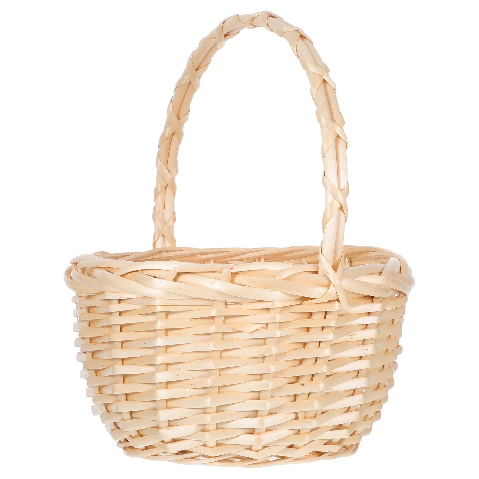 

Fruit Basket Wicker Hand Food Storage Container Mini Baskets for Favors Flower Handwoven Picnic Khaki Shopping