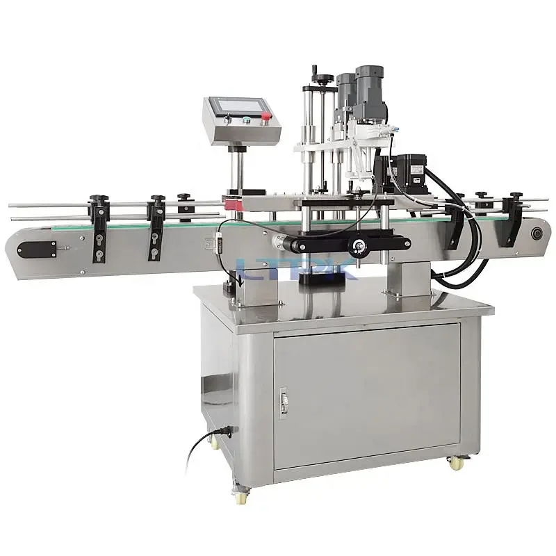 LT-SC440 Automatic Glass Dropper Body Gel Cosmetic Spray Bottle Ca P Screwing Capper Shampoo Capping Machine With Ca P Elevator