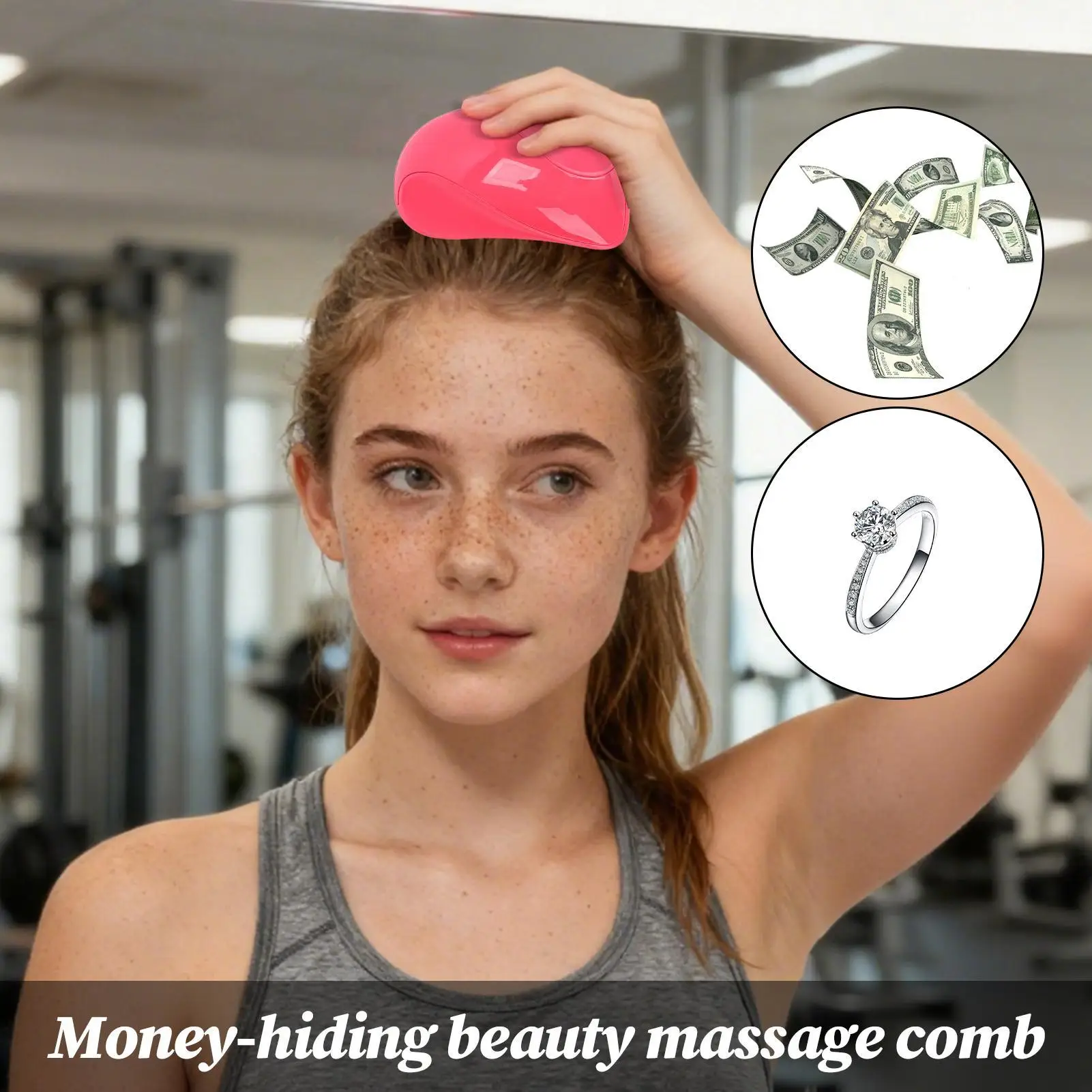 Skrzynka z ukrytym schowkiem, grzebień do masażu, kreatywna skarbonka do domu, podróży, samochodu, biura, akademika, na gotówkę, do sypialni.