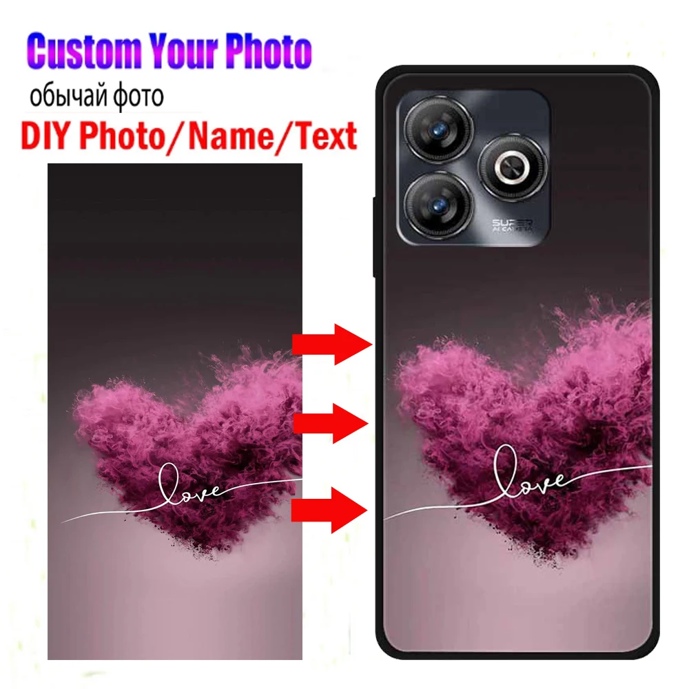Customized Photo Phone Cases for ZTE Blade A75 4G V60 Cover A71 L9 DIY Image Name Text For ZTE Axon 60 Lite Case Black Bumper