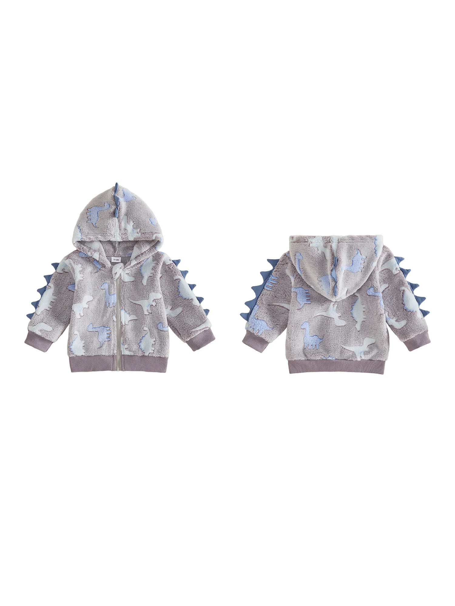 Print Warm Zipper Fall Warm Dinosaur-Print Hooded-Dinosaur-Print Jacket Hooded Fall-Warm Hooded-Dinosaur
