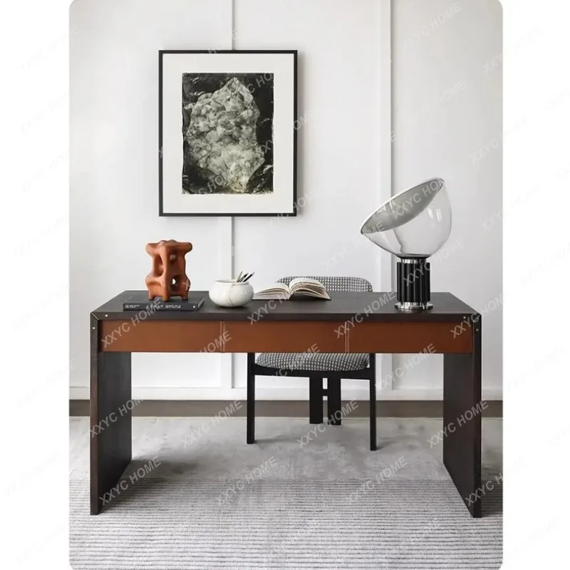 XX retro wabi-sabi solid wood office drawer desk desk