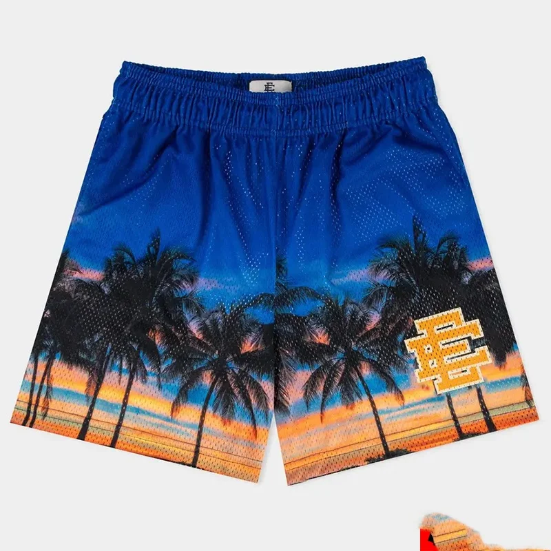 Nuevo Verano Eric Emanuel EE pantalones cortos básicos de malla clásicos con estampado Floral pantalones cortos de gimnasio para hombre baloncesto deportes playa