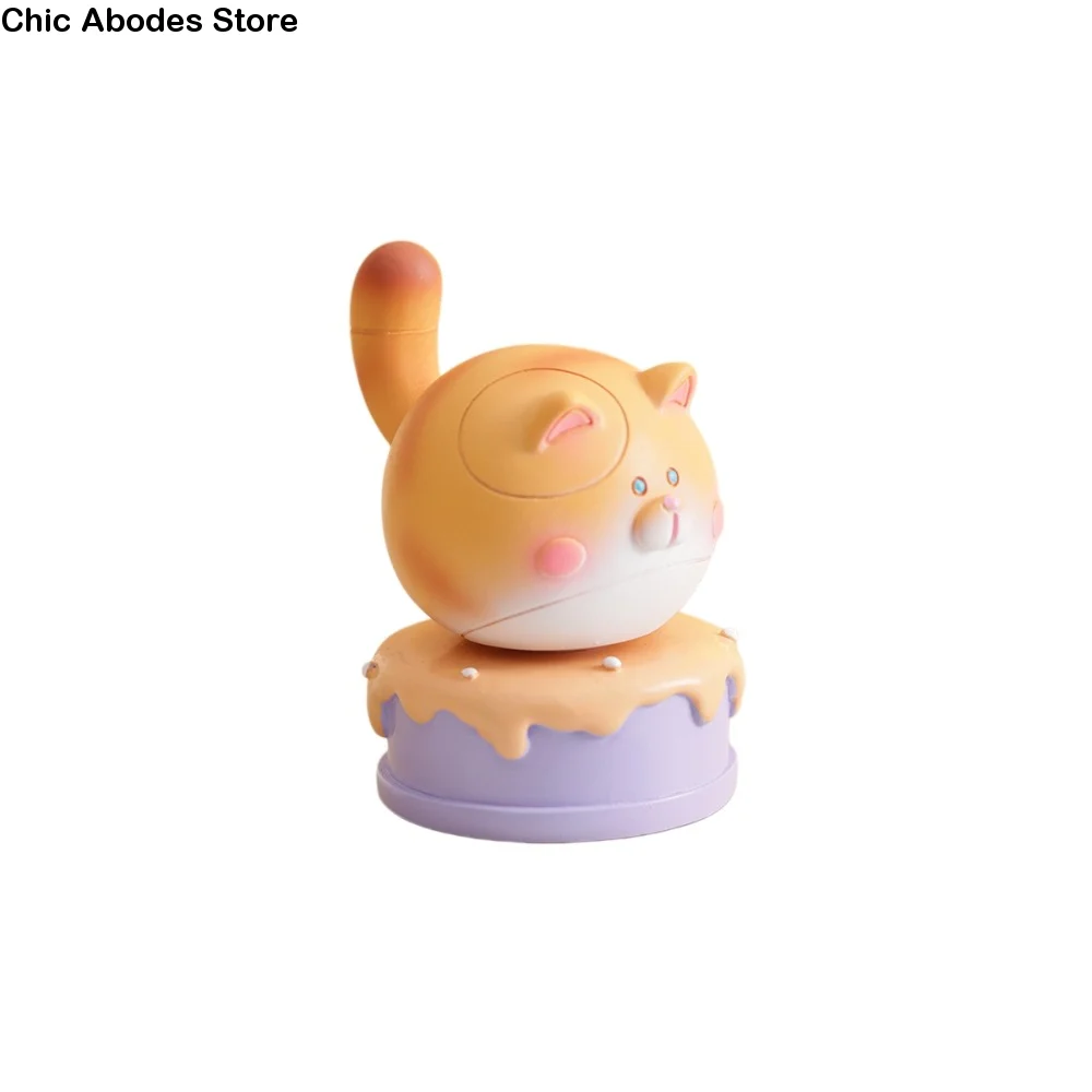 Creative 360° Rotatable Siamese Cat Statue Exquisite Lucky Kitty Rotating Figurine Resin Multicolor Table Ornament Car Ornaments
