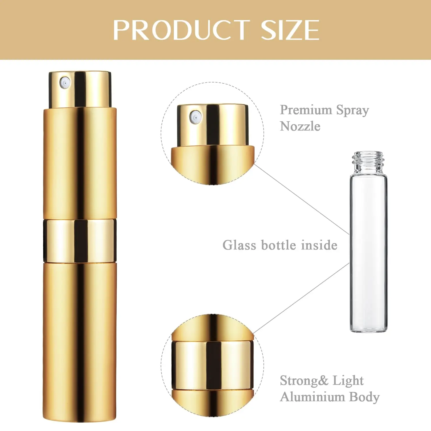 

20 Pieces 8ml Refillable Perfume Bottles Mini Perfume Bottle Empty Spray Aluminum Atomizer Perfume Refillable for Travel