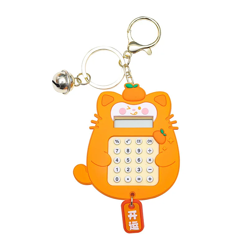 قلادة سلسلة مفاتيح آلة حاسبة القطط الجديدة من مينسو، سلسلة مفاتيح كرتونية، لعبة تعليمية متعددة الوظائف، هدية صغيرة للأعمال