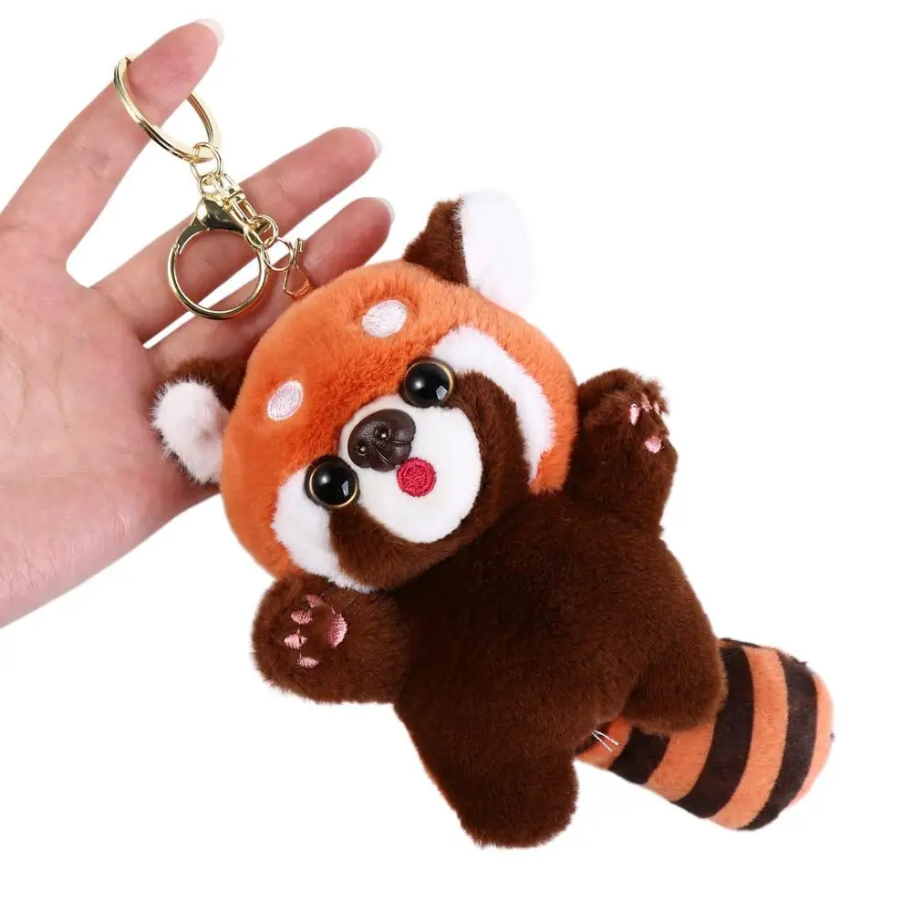 Cartoon Red Panda Plush Keyring Plush Stuffed Toys Kawaii Animal Plush Pendant Fashion Soft Red Panda Plushies Pendant Kids