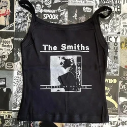 Y2k Harajuku Tank Top Gothic Letters Graphic Black Sleeveless Camisole Vintage Punk Emo Girls Streetwear Casual Grunge Crop Tops