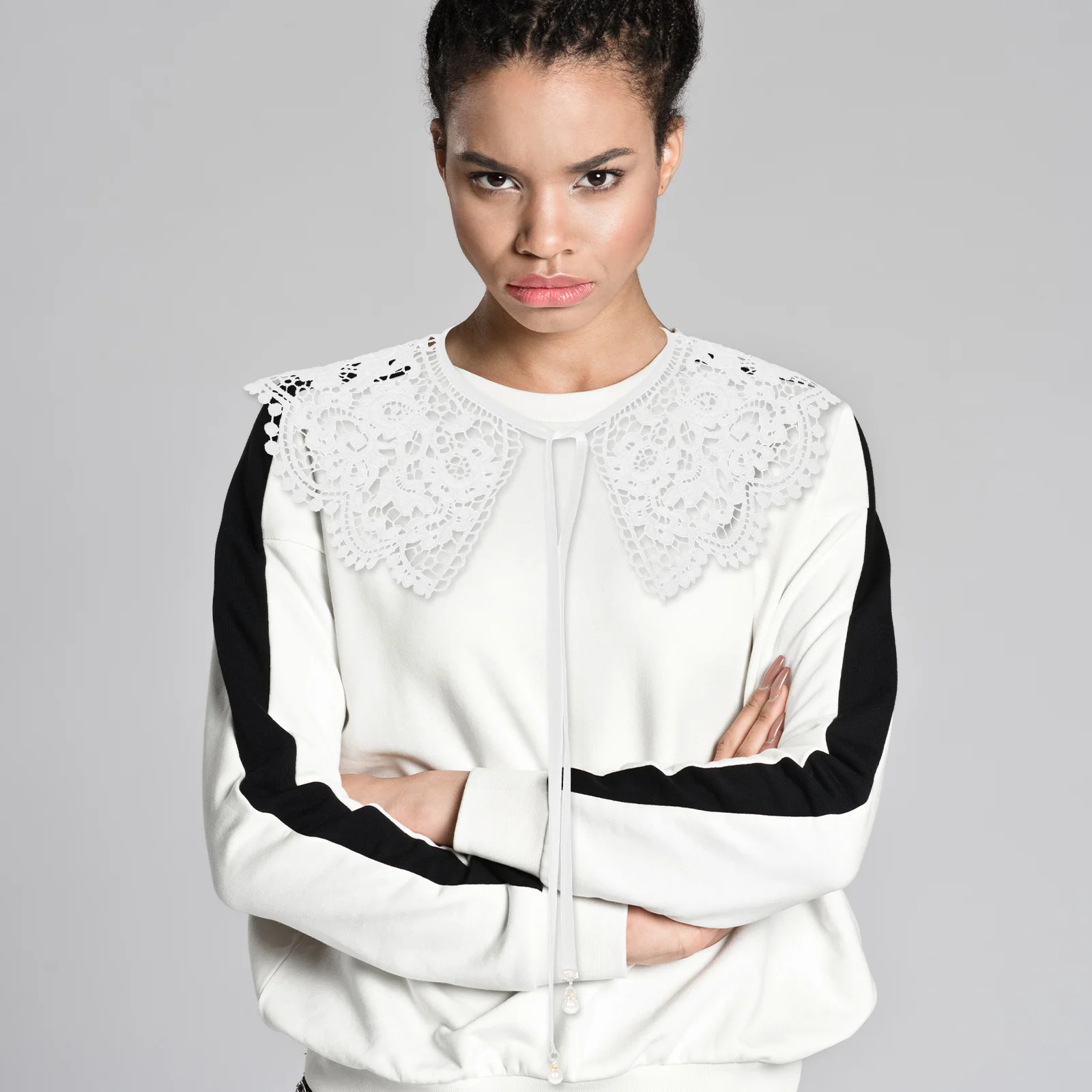 Collar falso de encaje calado Floral desmontable para mujer, accesorio de cuello de camisa, blusa elegante, mejora, versátil, informal, Formal