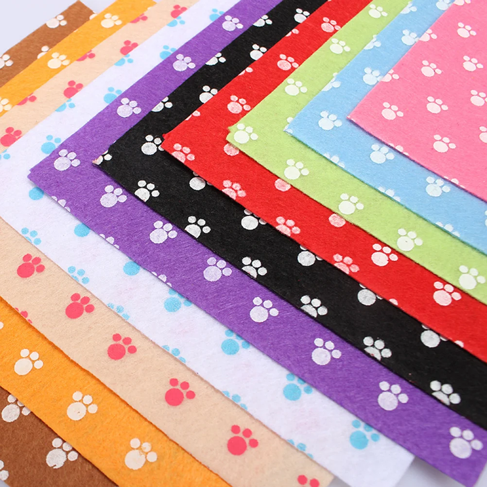 

Cat Paw Pattern Non- Woven Patchwork DIY Kitten Claw Fabric Set Felt Slices for Crafts