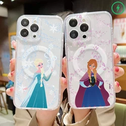 Frozen Queen Elsa For Magesafe Magnetic Phone Case for iPhone 16 15 14 Plus 13 12 Mini 11 Pro Max X Xs XR 8 7 Clear Capa Cover