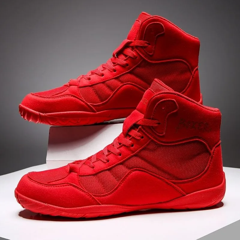 2024 New Arrival Wrestling Boots Men Red White Fighting Boots Man Designer Boxing Boots Mens Indoor Gym Shoes