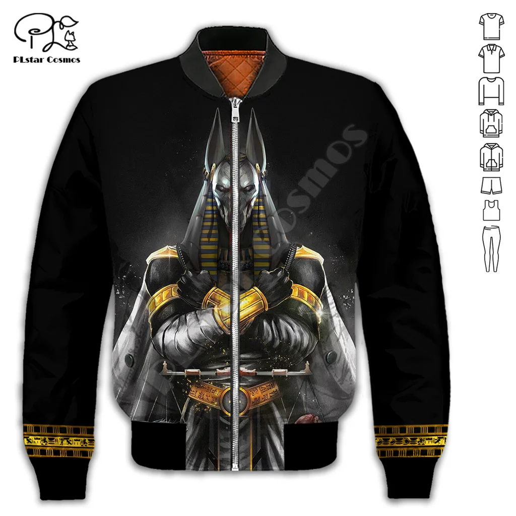 Africa Ancient Egyptian Sphinx Anubis Horus Tattoo Retro Windbreaker Streetwear 3DPrint Unisex Overcoat Casual Bomber Jacket A2