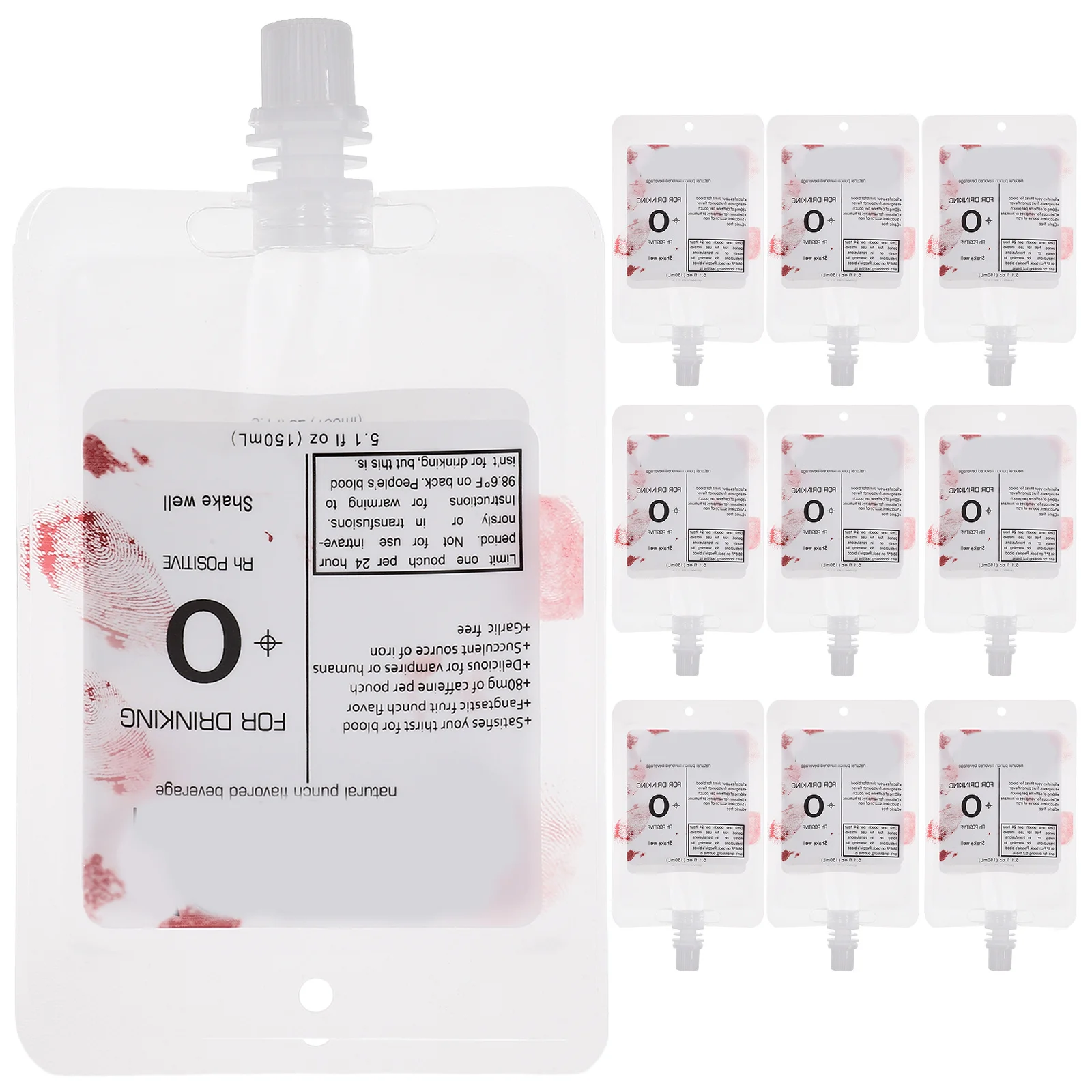 10 pçs saco de plástico premium durável leve 150ml sem gancho funil festa de halloween festival prop armazenamento de sangue