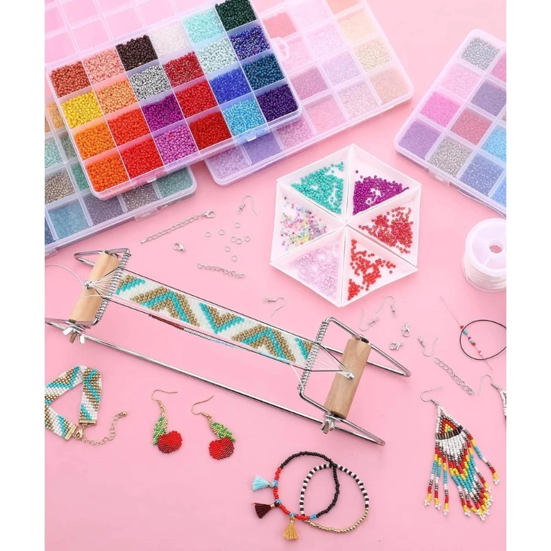 ZB91 Beading Loom Jewelry Making Tool Bead Weaving Kit Lightweight Knitting Machine for Creating Bracelets and Necklaces - Image 5