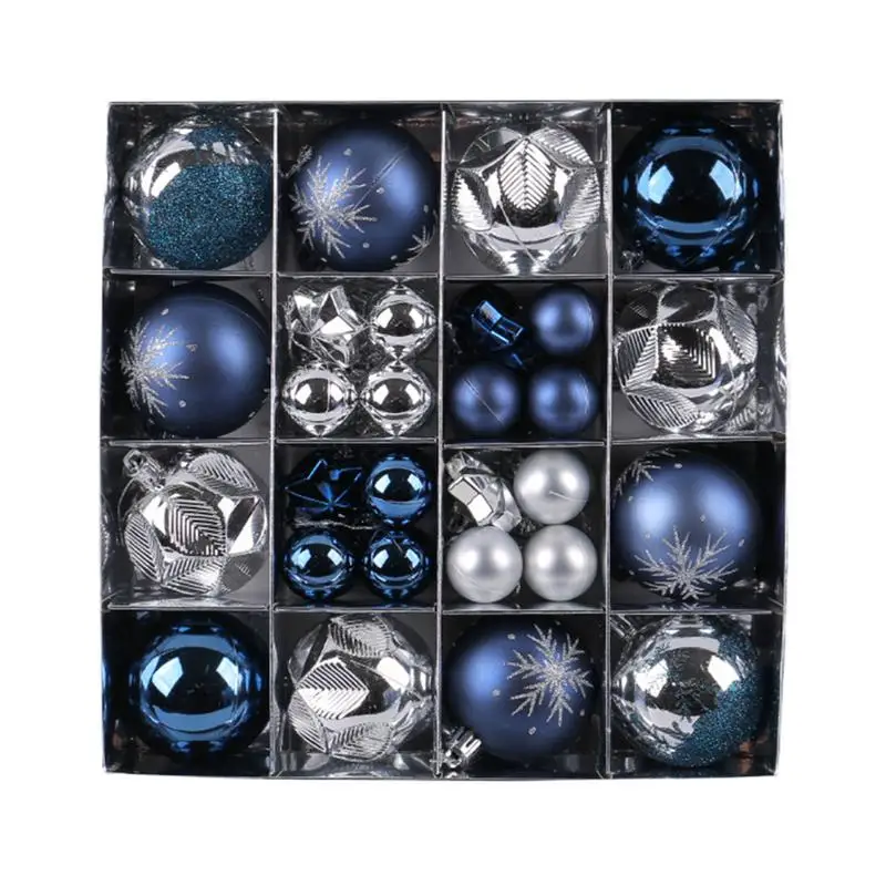 Noel Topu Süsler Seti 44 adet Kırılmaz Noel Topu Süslemeleri Retro Çatlaklar Tasarım Dekoratif Noel Ağacı kolye